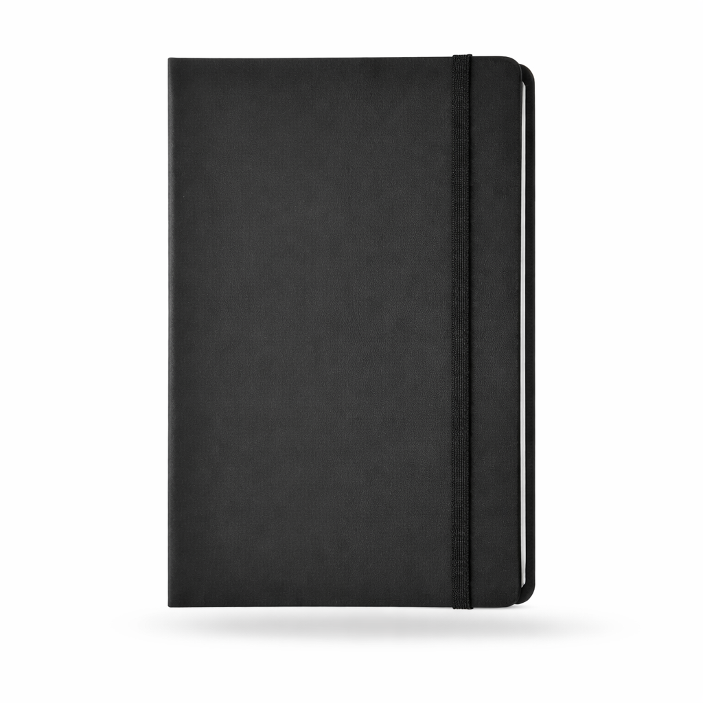 Premium Black Elastic Diary – A5 Size | 192 Pages | Non-Dated Notebook