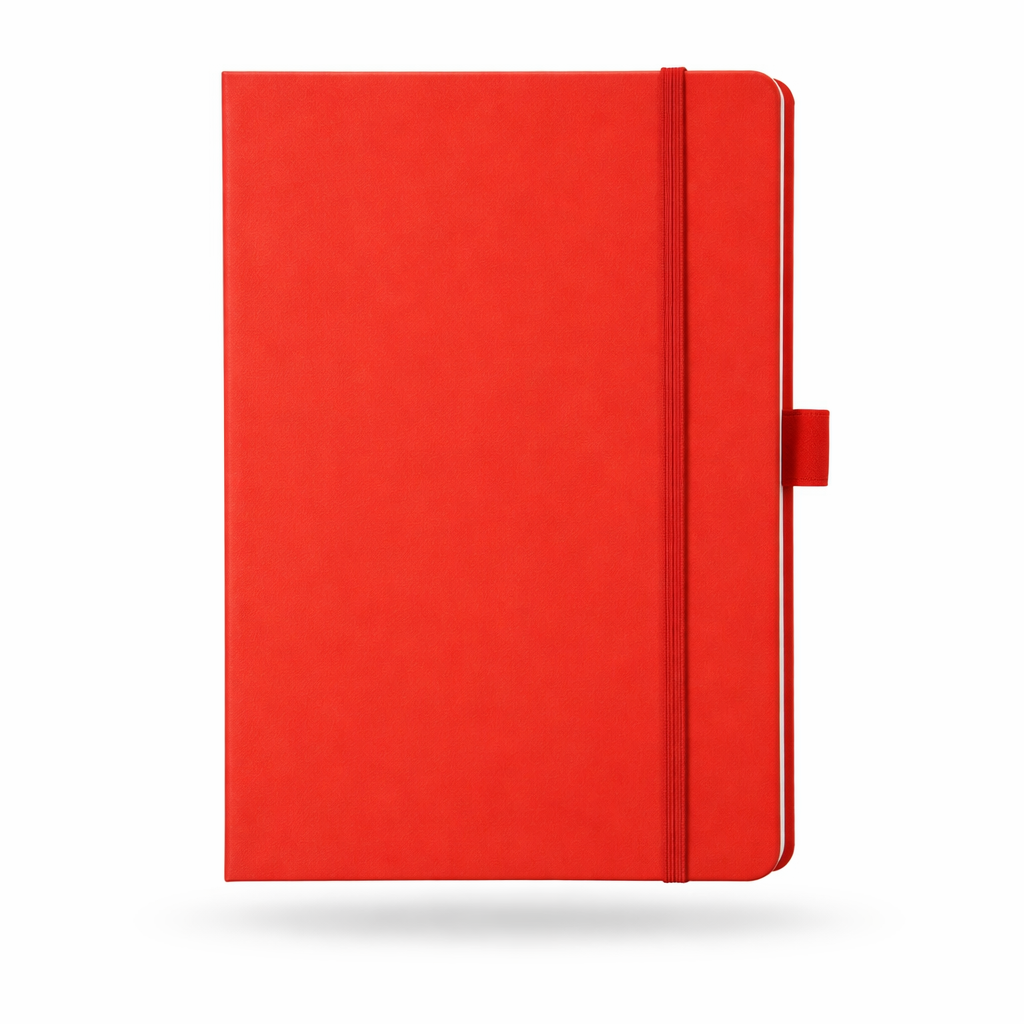 Premium Red Elastic Diary – A5 Size | 192 Pages | Non-Dated Notebook