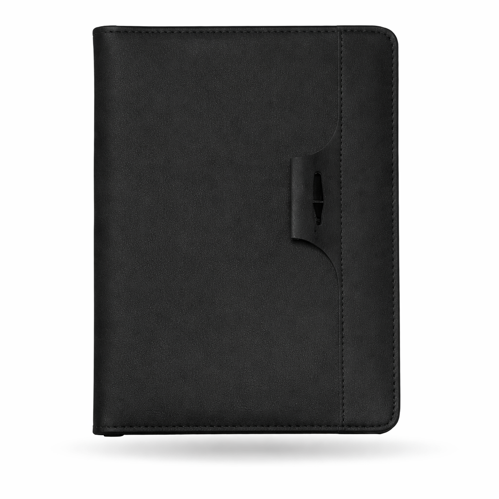 Premium Black Peridot Diary with Pen Holder – A5 Size | 192 Pages | Non-Dated Notebook