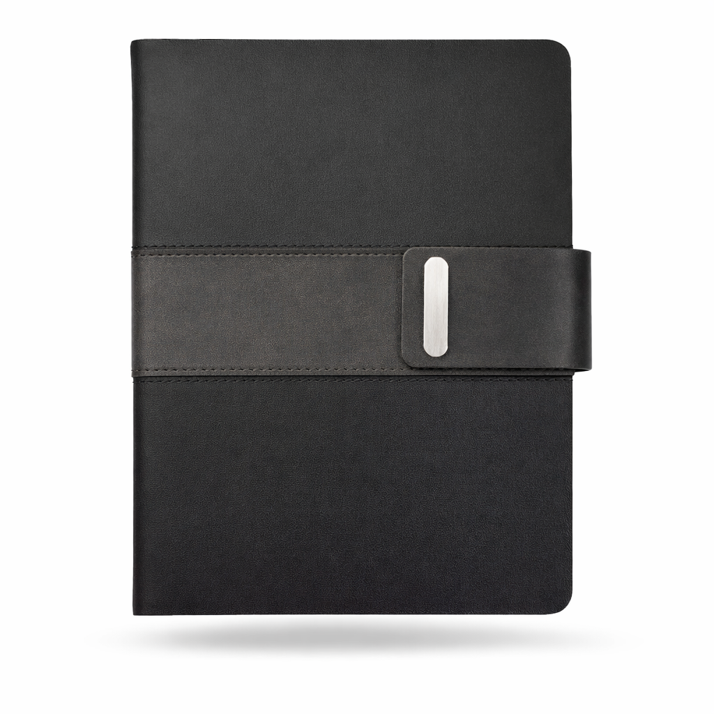 Premium Black Oxford Diary with Strap – A5 Size | 192 Pages | Executive Notebook