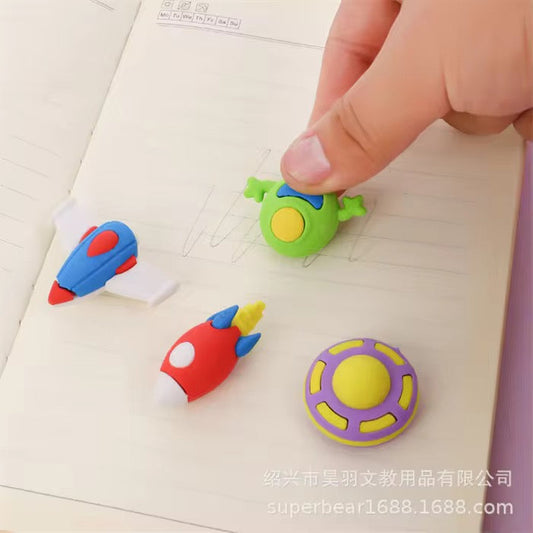 Cute Space Theme Eraser for Kids β Rocket / UFO / Alien (Single Piece)