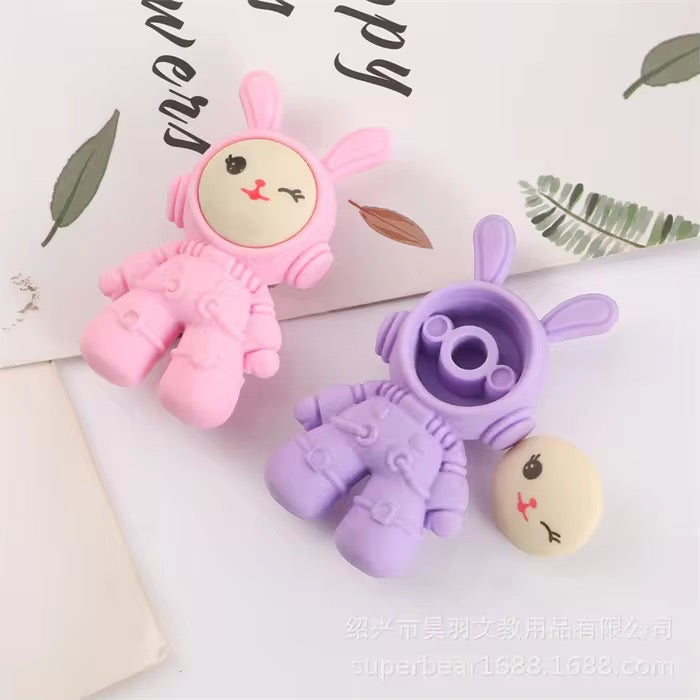 3D Bunny Cartoon Eraser for Kids β Single Piece (Assorted Colors)