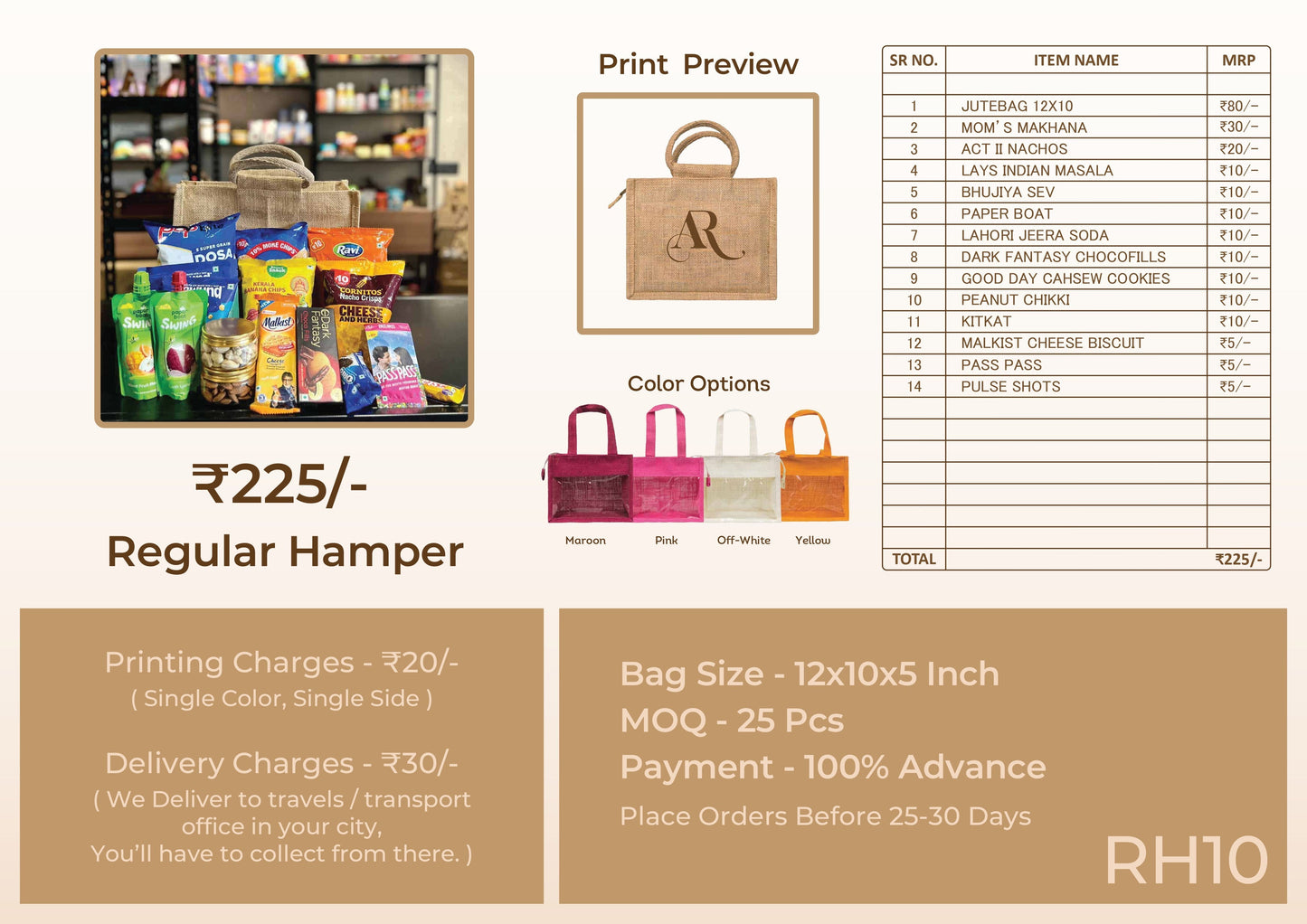 Regular Wedding Room Hamper – ₹225 (RH10)