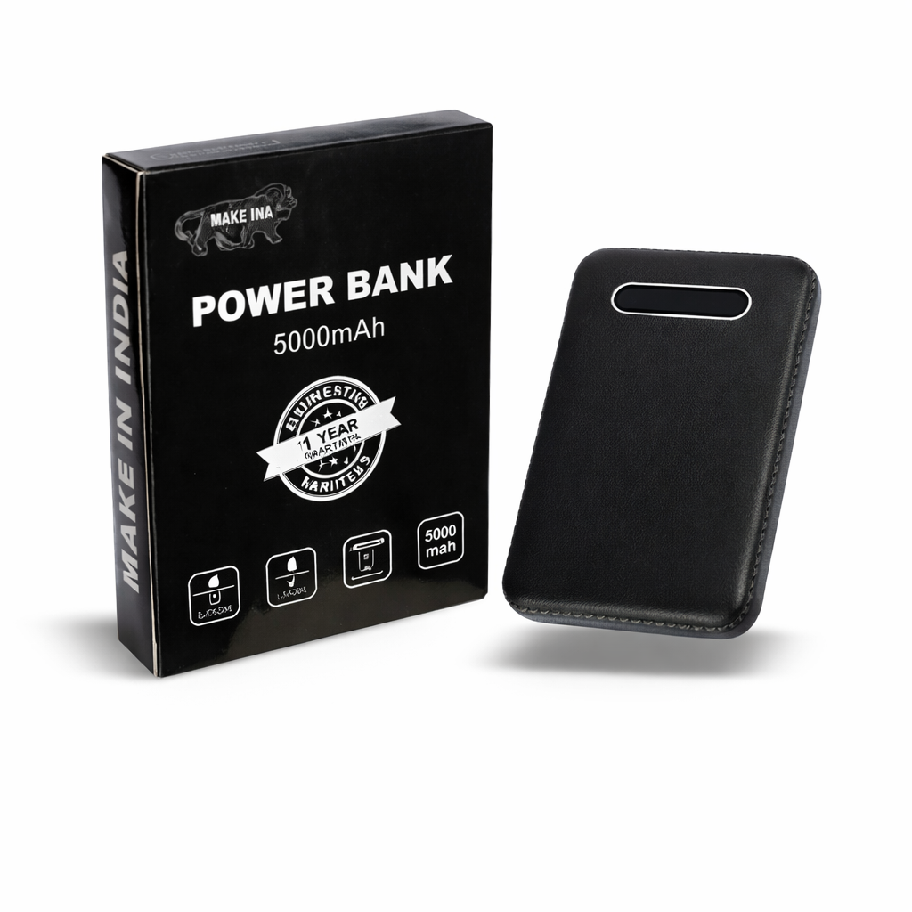 Compact 5000mAh Power Bank – Portable Charging Device (Black)