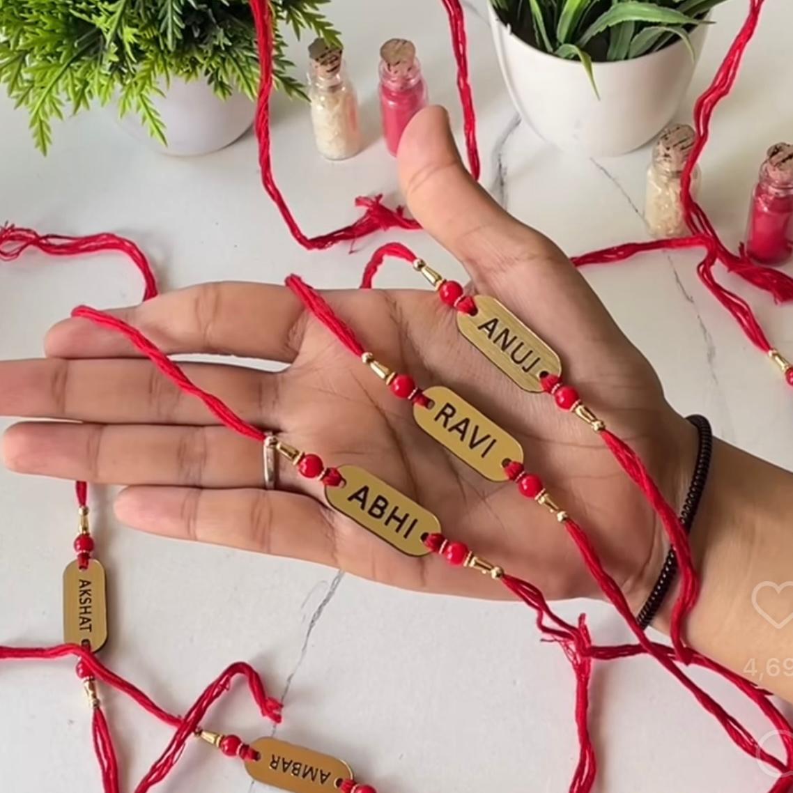 Personalised Name Rakhi with Roli Chawal – by The Case Flick