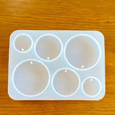 Keychain 6 CAVITY ROUND MOULD 10.7 X 7.9 CM 6mm depth