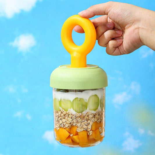 Dumb N Duck Kids Breakfast Cup with Built-in Spoon | Yogurt & Snack Jar for School