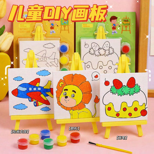 Dumb N Duck DIY Canvas Painting Kit with Mini Easel β Kids Art & Coloring Set