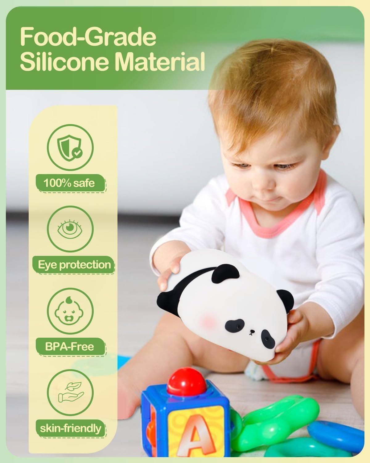 Cute Panda Silicone Night Lamp for Kids