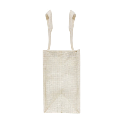 10x8x5 inch Window Jute Hamper Bag – With Zip, Off White, Self Handle