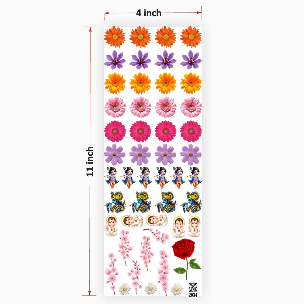 Flowers UV DTF Sticker for Resin art 2034
