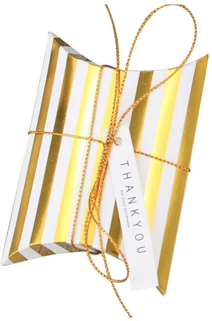 Golden Decorative Folding Paper pillow Gift Boxes For Gifting Chocolates, Dryfruits Items