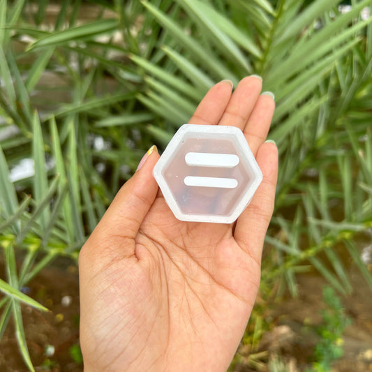 Hexagon Double Ring Holder  Silicone Mould - 18 MM Depth