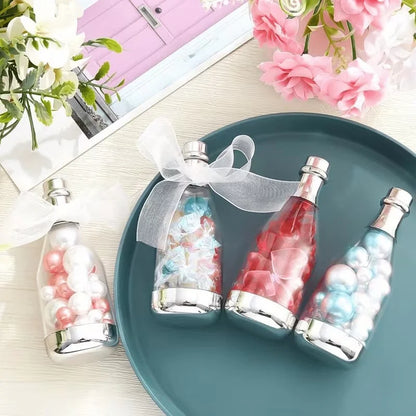 Silver Chandi Colour Champagne Design Plastic Storage Bottles (11.5 cm)