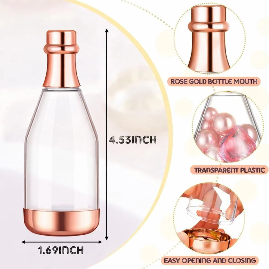 Rosegold Colour Champagne Design Plastic Storage Bottles (11.5 cm)