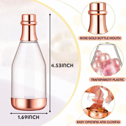 Rosegold Colour Champagne Design Plastic Storage Bottles (11.5 cm)