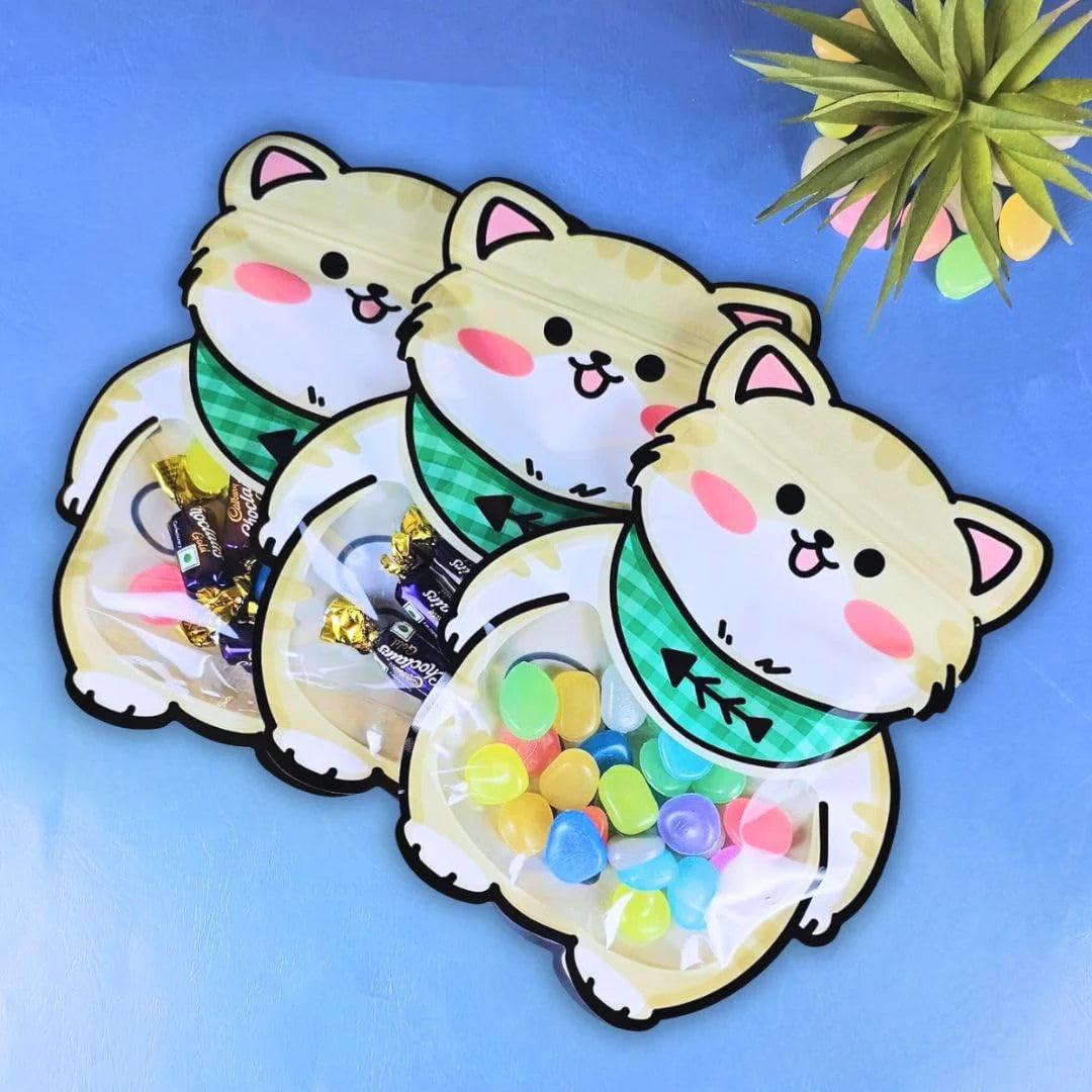 Cat Animal Design Ziplock Pouches For Gifting