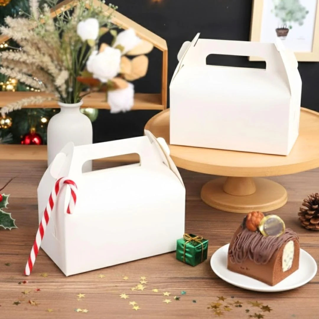 Decorative Folding Paper Gift Boxes (White)