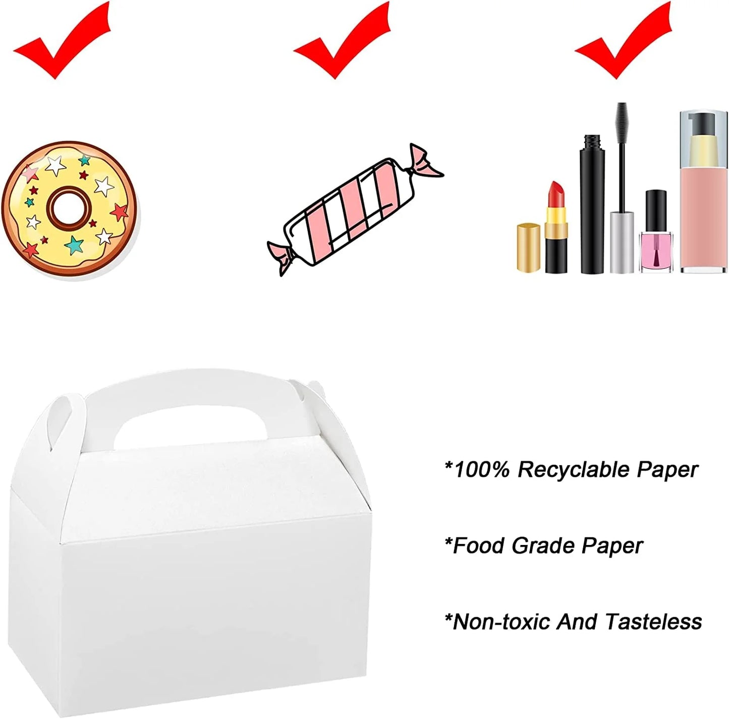 Decorative Folding Paper Gift Boxes (White)