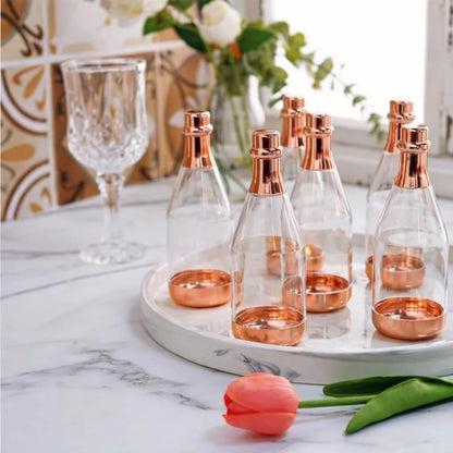Rosegold Colour Champagne Design Plastic Storage Bottles (11.5 cm)
