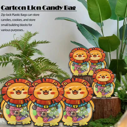 Lion Animal Design Ziplock Pouches For Gifting