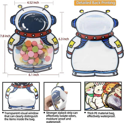 Astronaut Animal Design Ziplock Pouches For Gifting