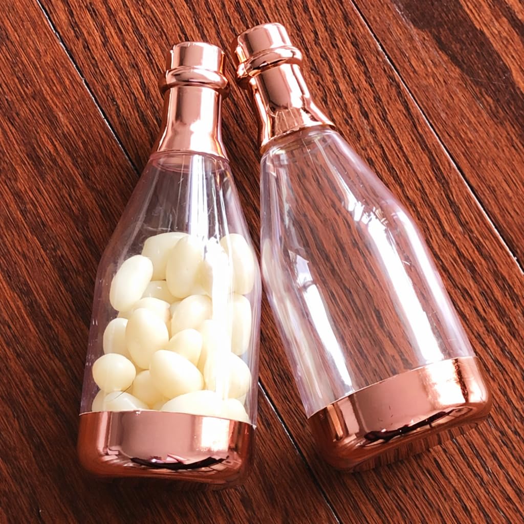 Rosegold Colour Champagne Design Plastic Storage Bottles (11.5 cm)