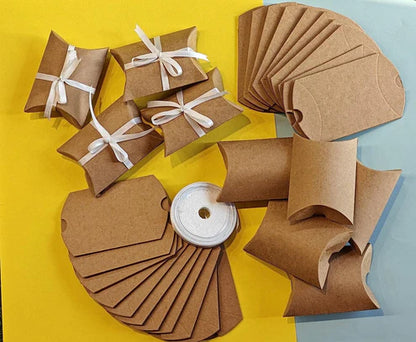 Brown Decorative Folding Paper pillow Gift Boxes For Gifting, Chocolates, Dryfruits Items