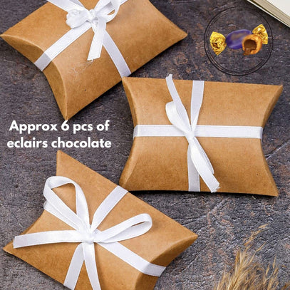 Brown Decorative Folding Paper pillow Gift Boxes For Gifting, Chocolates, Dryfruits Items