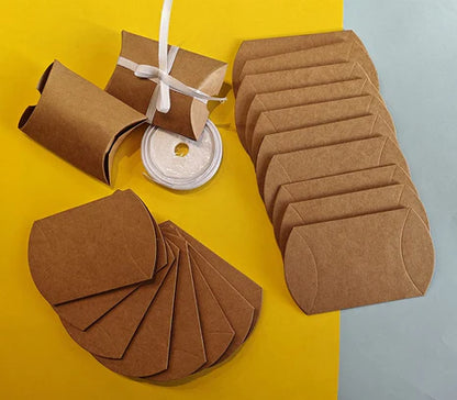 Brown Decorative Folding Paper pillow Gift Boxes For Gifting, Chocolates, Dryfruits Items