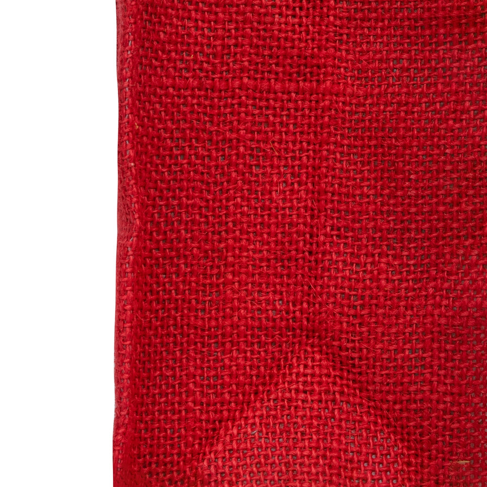 Zute.co Classic Red Jute Window Gift Bag with Wooden Ring Handle | 7x6x3.5 Inch Premium Hamper Bag