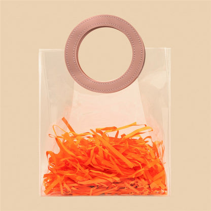 Stylish Clear Tote Bag - 10.5x9x4.5 Inch (Assorted Colors)
