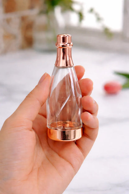 Rosegold Colour Champagne Design Plastic Storage Bottles (11.5 cm)