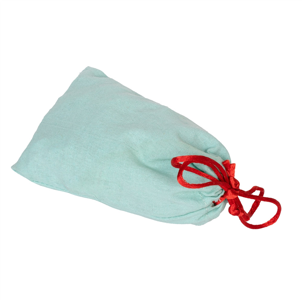 Mint Green Jute Drawstring Pouch with Red String | Wedding Return Gift Bag