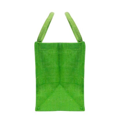 10x8x6 inch Window Jute Hamper Bag – With Zip, Green