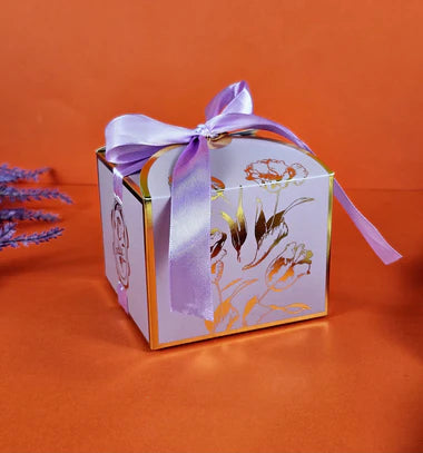 Small Size Square Shape Decorative Folding Storage Box (Purple)