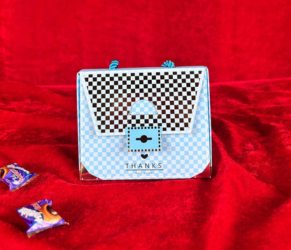 Purse shape Gift Boxes with handle Gift Paper Boxes (Blue)