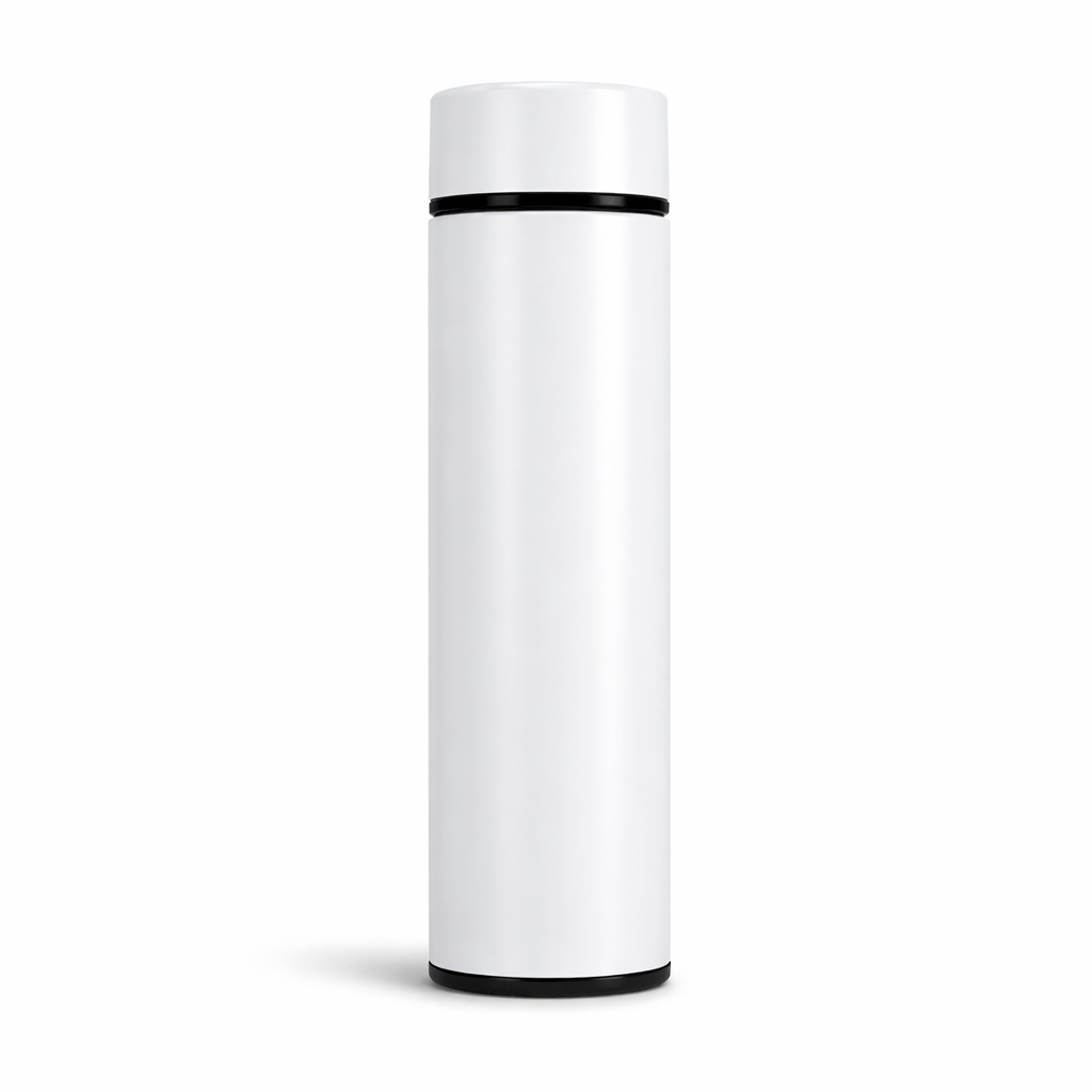 Premium White Temperature Bottle – Smart Display Vacuum Flask (500ml)