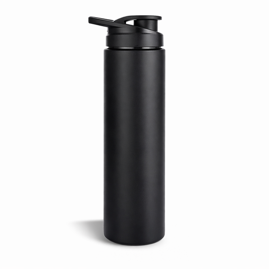 Premium Black Sports Bottle with Flip Lid – Leakproof Gym & Travel Bottle (500ml)