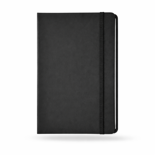 Premium Black Elastic Diary – A5 Size | 192 Pages | Non-Dated Notebook