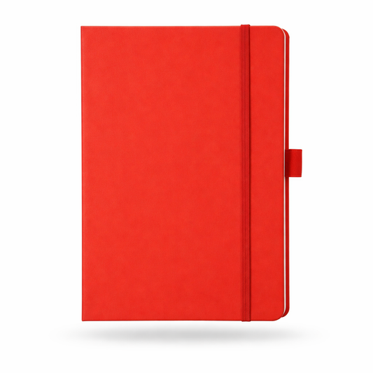 Premium Red Elastic Diary – A5 Size | 192 Pages | Non-Dated Notebook