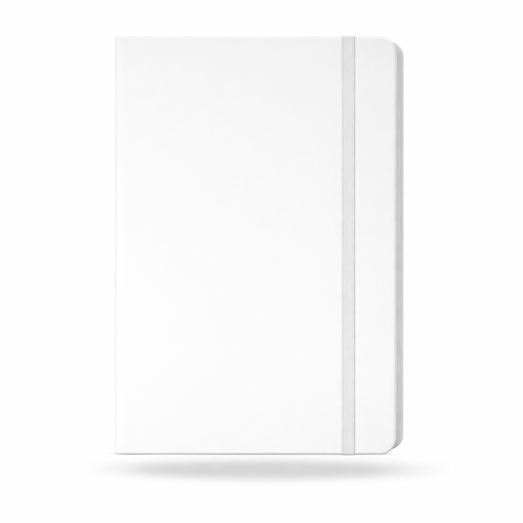 Premium White Elastic Diary – A5 Size | 192 Pages | Non-Dated Notebook