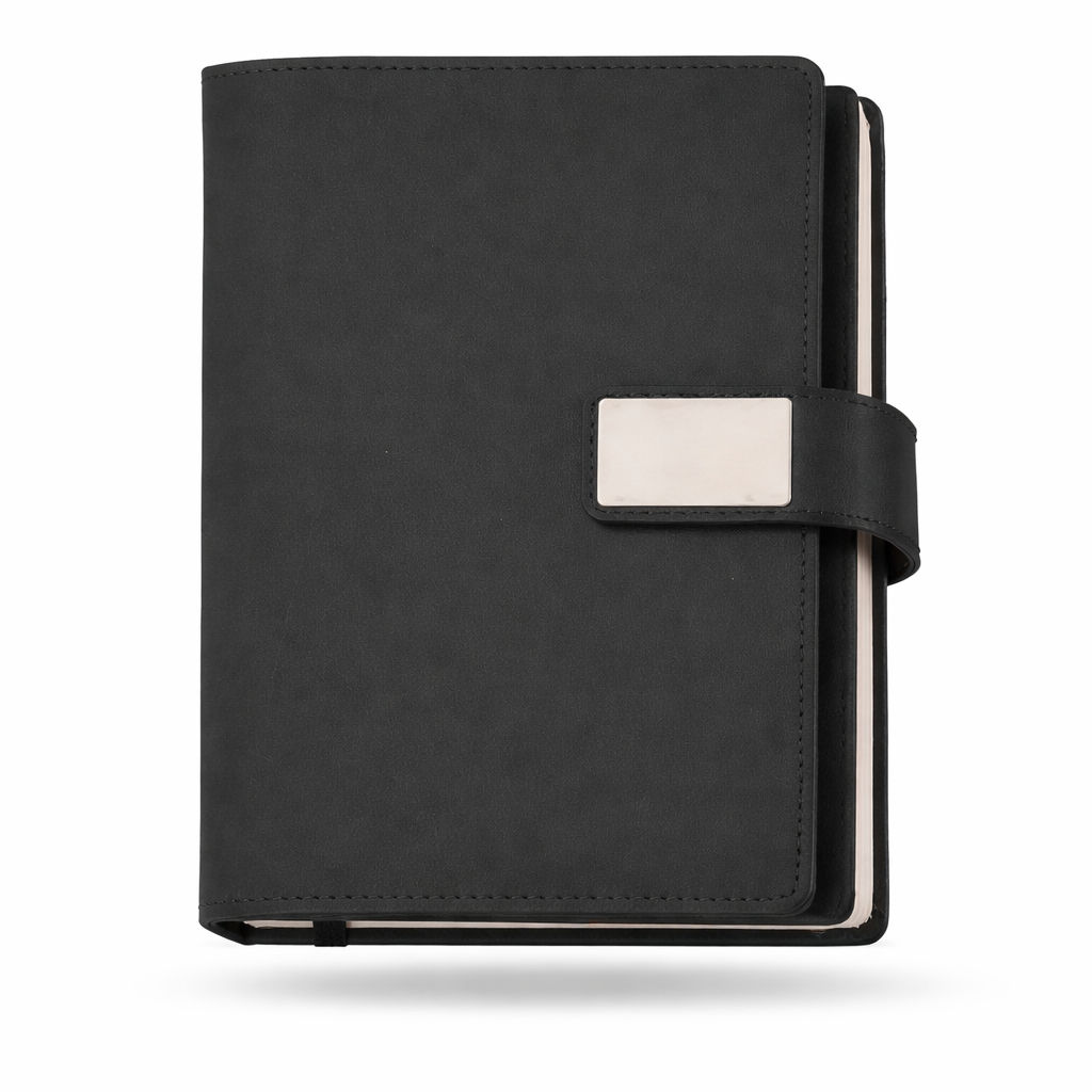 Executive Black Organizer Diary with Flap – A5 Size | 192 Pages | Premium Corporate Notebook