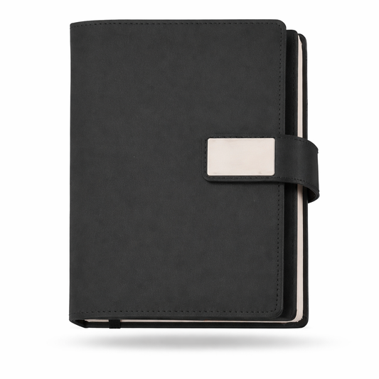 Executive Black Organizer Diary with Flap – A5 Size | 192 Pages | Premium Corporate Notebook