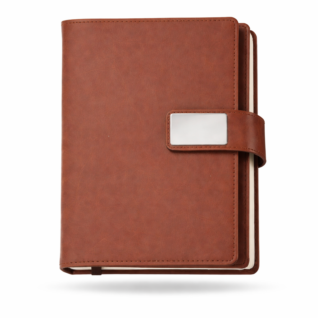Executive Brown Organizer Diary with Flap – A5 Size | 192 Pages | Premium Corporate Notebook