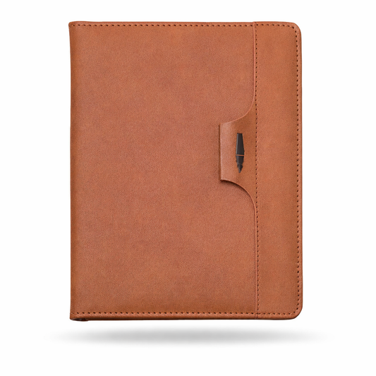 Premium Brown Peridot Diary with Pen Holder – A5 Size | 192 Pages | Non-Dated Notebook