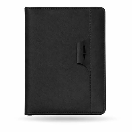 Premium Black Peridot Diary with Pen Holder – A5 Size | 192 Pages | Non-Dated Notebook
