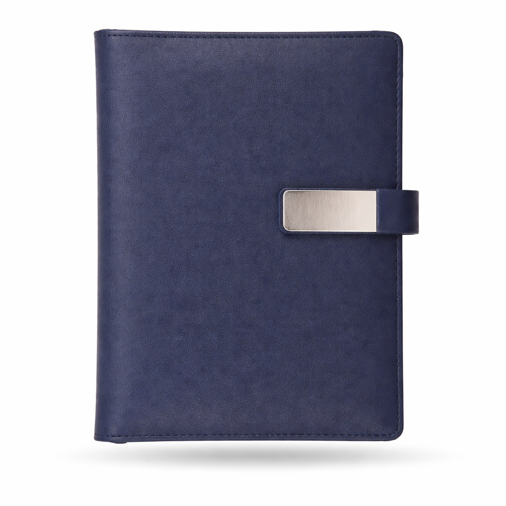 Premium Blue Soft PU Diary with Metal Plate – A5 Size | 192 Pages | Executive Notebook