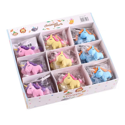 3D Pastel Unicorn Eraser for Kids – Single Piece (Assorted Colors)
