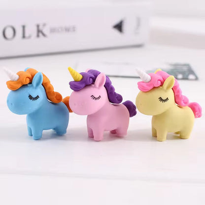 3D Pastel Unicorn Eraser for Kids – Single Piece (Assorted Colors)
